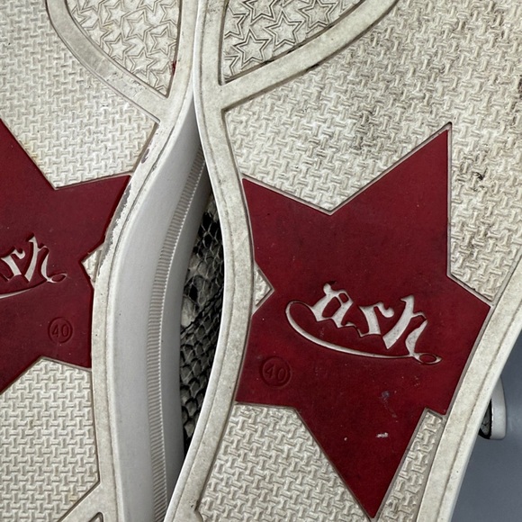 (H2) Ash Kansas Women's Black and White Leather Platform Sneakers, Size 40/9 M - Picture 5 of 14